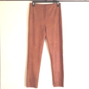 Forever 21 Tan Faux Suede Leather Straight Leg Pants in Size Medium